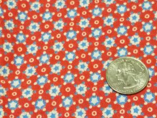 Full Vintage Feedsack: Red With Little Blue And White Flowers And Dots