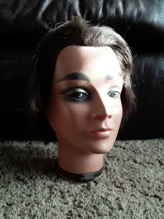 Vintage Female Mannequin Head Wood Bottom Display Hat Jewelry Made In W Germany