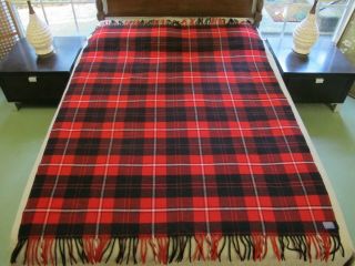 Gently Pendleton Scottish Tartan Motor Blanket,  Pure Virgin Wool,  Usa Made