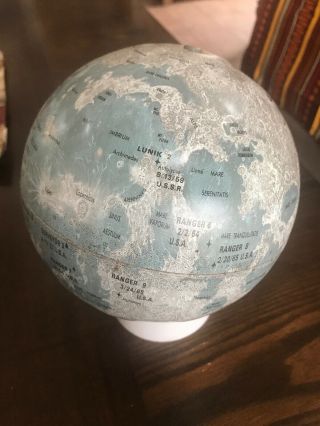Vintage Replogle 6 " The Moon Globe With Dated 1963 Made In Usa