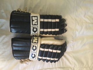 Vintage Leather Hockey Gloves Ccm Hg 1 Boston Bruins 16” Horse Hide Palms