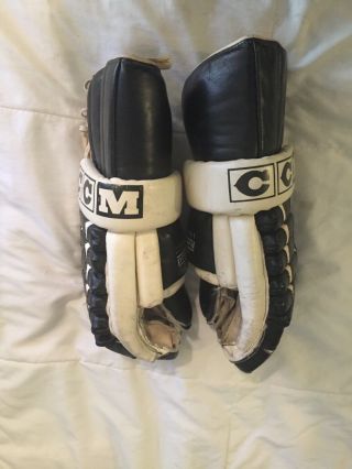 vintage leather hockey gloves CCM HG 1 Boston Bruins 16” horse hide palms 3