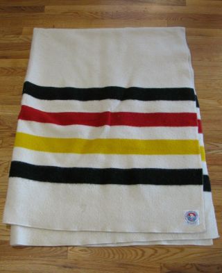 Vintage Pendleton Glacier Park Four Striped Wool Blanket 88 " X 62 "