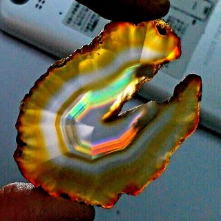 50ct Top Grade Rainbow Iris Agate Polished Slice Multi - Color Fire 100 Natural