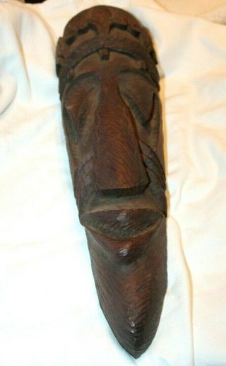 Vintage Large Carved Wood African Mask 20 " Artist Signed Wall Hanging Art Decor