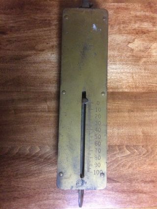 Antique Detecto Large Brass 100 Lb Hanging Spring Scale