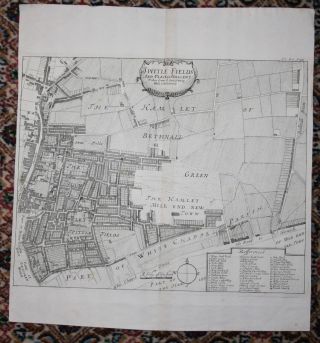 Spittle Fields (spitalfields) London Ward Map Published By John Stow 1720