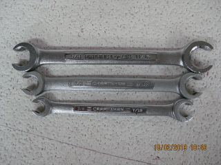 Vintage Craftsman Usa Flare Nut Line Wrench Set Sae 3/8 " - 11/16 " V,  Vv Series