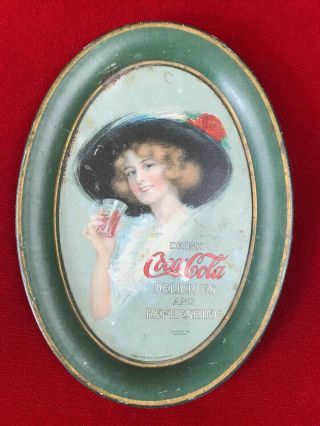 Authentic 1912 Hamilton King Girl Coca - Cola Change Tray Coke Tip Tray