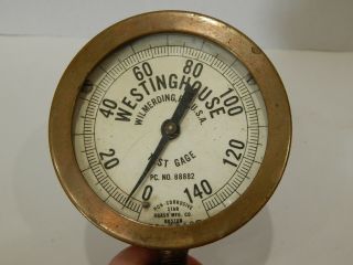 Antique Westinghouse Star Brass Steam Gauge Railroad Engine Steampunk Pressure