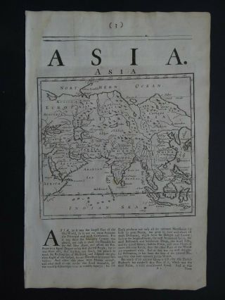 1722 Herman Moll Atlas Map Asia - India - China - Corea - Arabia - Tartary