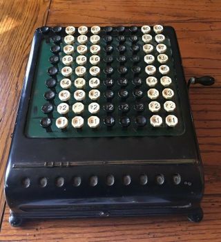 Antique Burroughs Calculator Vintage Mechanical Adding Machine Hand Crank