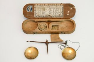 18th Century French Revolution Wooden Scales & Weights France 3