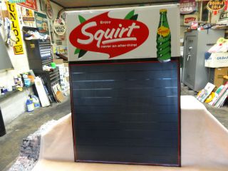 Squirt Soda Menu Board Chalkboard Embossed Metal Sign 1964 19 1/2” X 28”