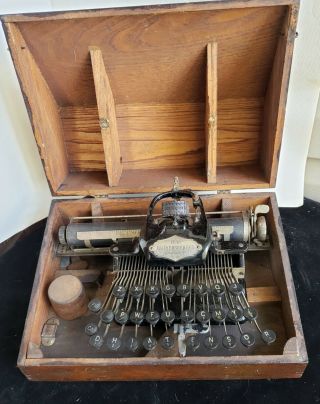 Antique Blickensderfer 5 Typewriter,  In Oak Case