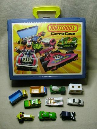 1976 Vintage Matchbox Carry Case Holds 48 Cars With 10 Cars Vguc