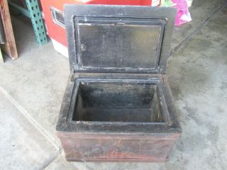 Vintage Antique Iron Strong Box Stage Coach Safe As Found - No Key Heavy 47 Lbs