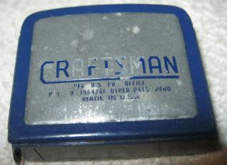 Vintage Craftsman Usa 6 Foot Tape Measure Measuring,  Patent 1964280,  Flex Rigid