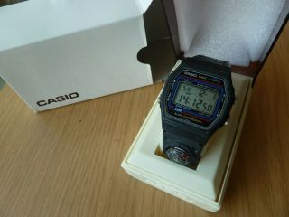 Vintage Casio Lcd Watch W - 24 Marlin Red/blue Module 248 With Boxes