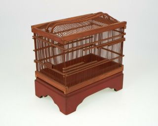 Vintage Japanese Red Lacquer & Bamboo Cricket Cage.  They Cost £742 Gbp/ $960
