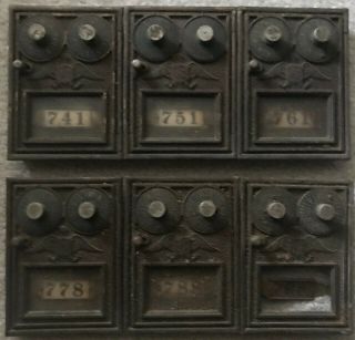 Vintage Corbin Six Brass Us Post Office Eagle Mailbox Doors No Combination