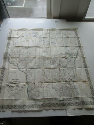1856 Folding Map,  By Silas Chapman " Sectional Map Of Wisconsin ",  Pocket Map