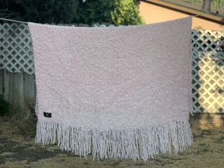KENNEBUNK WEAVERS Light Pink Throw Blanket Soft Made in Maine USA 3
