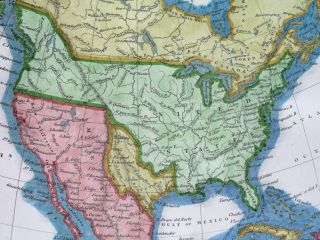 1843 Map Texas Republic United States California In Mexico Canada