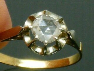 18ct Gold 18k Gold Antique Art Deco Old Cut Diamond Ring Size R