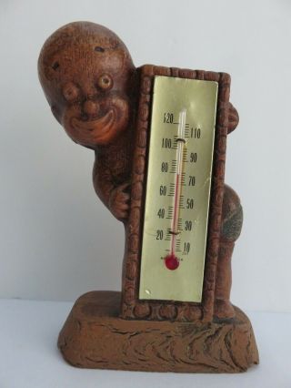 Vintage 1949 Diaper Dan African American Black Americana Thermometer -