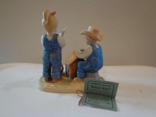 1985 HOMCO DENIM DAYS Bunny ' s Hutch 1514 Figurine 3
