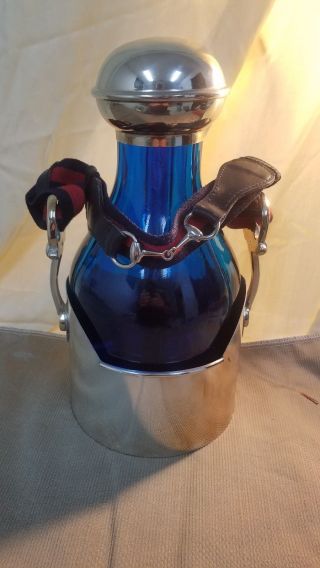 Vintage Gucci Horsebit 3 Bottle Caddy W/ Red & Blue Strap - Very Rare Find