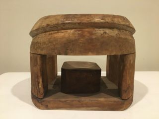 rare antique hat block mold shape brim wood wooden millinery versatile 3