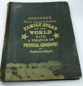 Vintage Johnsons Illustrated Family Atlas Of The World Geography