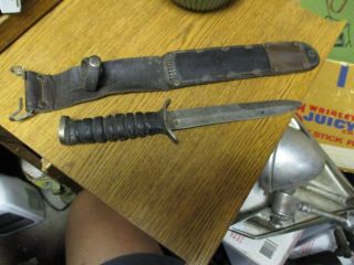 Wwii 2 Usm3 Us M3 Fighting Knife Trench Case Blade Dated 1943 M6 Sheath Milsco