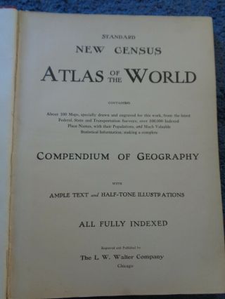 Standard Census Atlas of the World.  1911 2