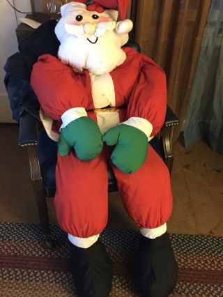 Lillian Vernon Christmas Santa Plush Vintage Decor Figure 54 Inches/4.  5 Foot
