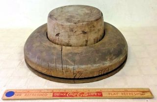 Vintage Unique Piece Of Industrial Wooden Hat Mould 1920 