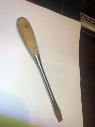 Vintage Wood Handled Flat Head Screwdriver