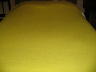 Vintage Chatham Yellow Acrylic Waffle Weave Blanket Nylon Satin Binding Twin