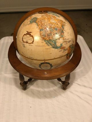 Vintage Replogle 12 " Diameter Globe World Classic Series With Wood Stand