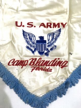 Wwii Us Army Satin Sweetheart Scarf Wac Womens Corp Camp Blanding Florida A6