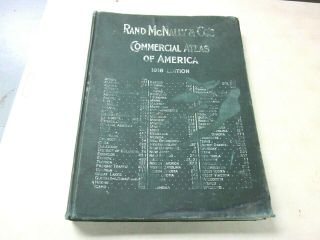Antique 1916 Large Rand Mcnally Commercial Atlas Of America