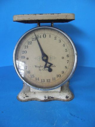 Antique Vintage American Family Scale 25 Pound Store Counter Scale