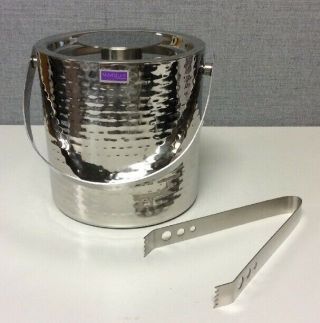 Marquis By Waterford Vintage Stainless Steel Ice Bucket W/ Tongs