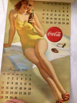 Large 1949 Coca Cola Calendar Complete