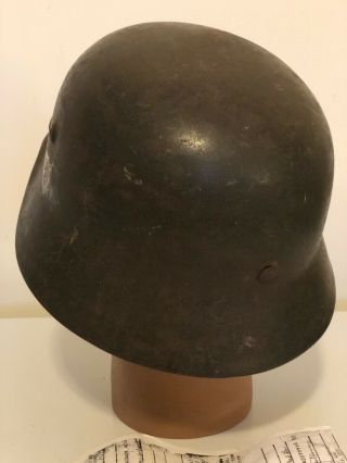 WWII German Helmet Vet Bring Back with Document 2