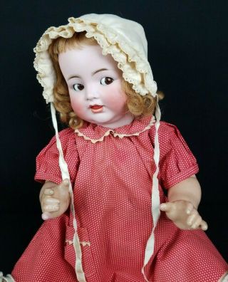Antique German Simon Halbig Adolph Hulss Baby Doll Flirty Eyes Toddler Comp Body