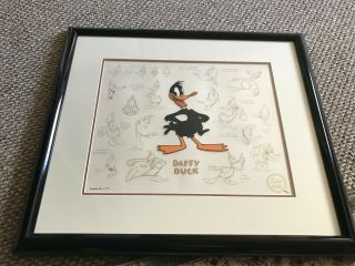 Rare Vintage Bob Clampett Daffy Duck Master Series Model Sheet Cel - Framed W