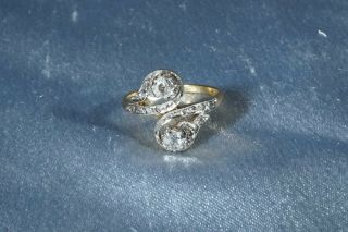 Antique French Victorian 18k Gold Old Cut Diamond 